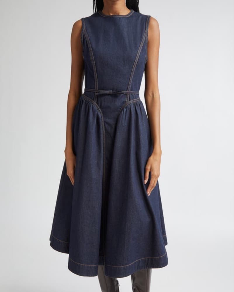 Zimmermann Denim Panelled Midi Dress - Image 2