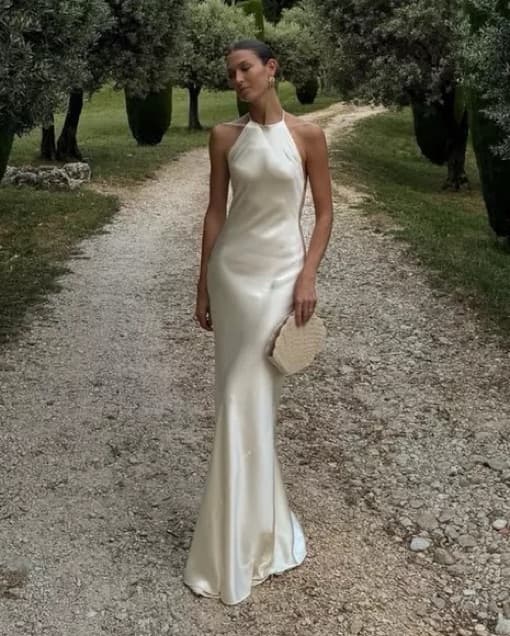 Reformation jeany Ivory Silk Halter Maxi Dress - Image 2