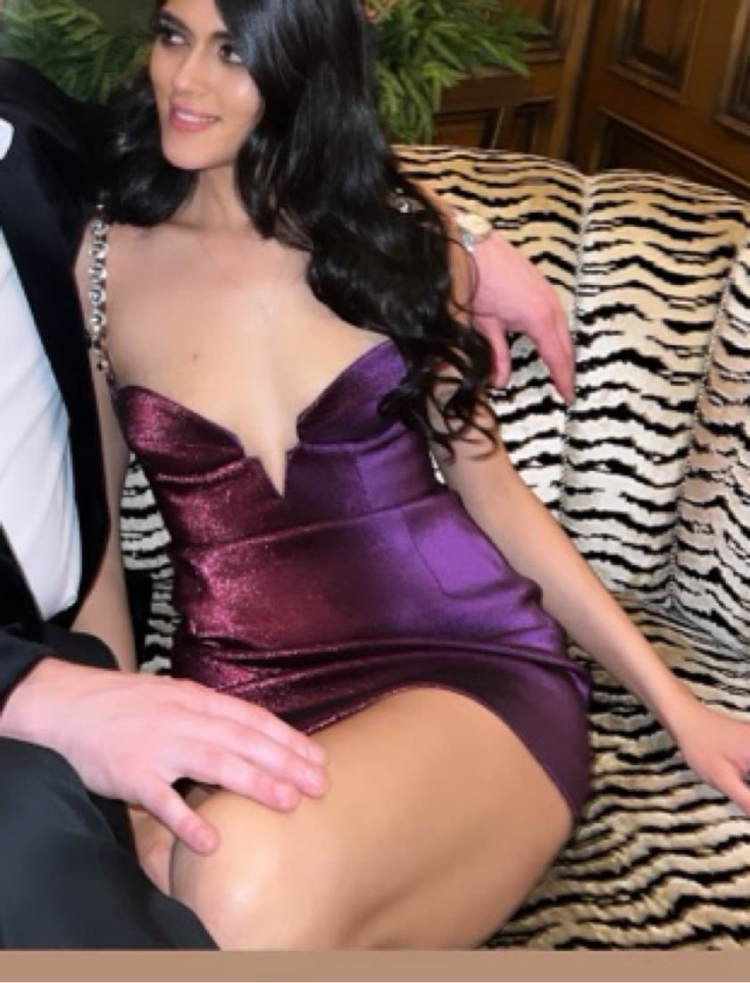 AREA Purple Mussel Minidress - Image 3