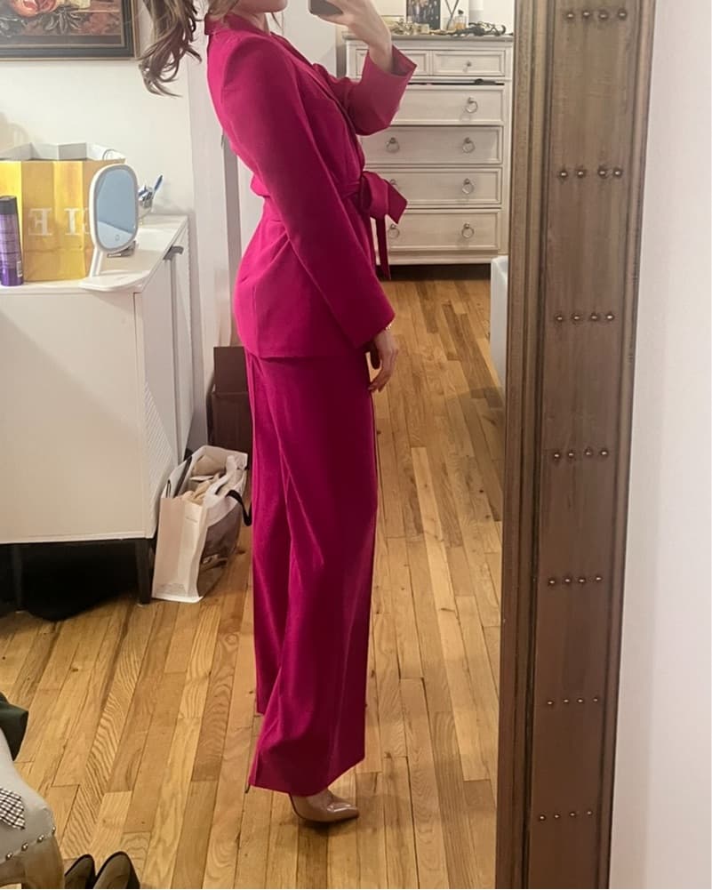 Hot Pink Plunge Pant Suit  - Image 4