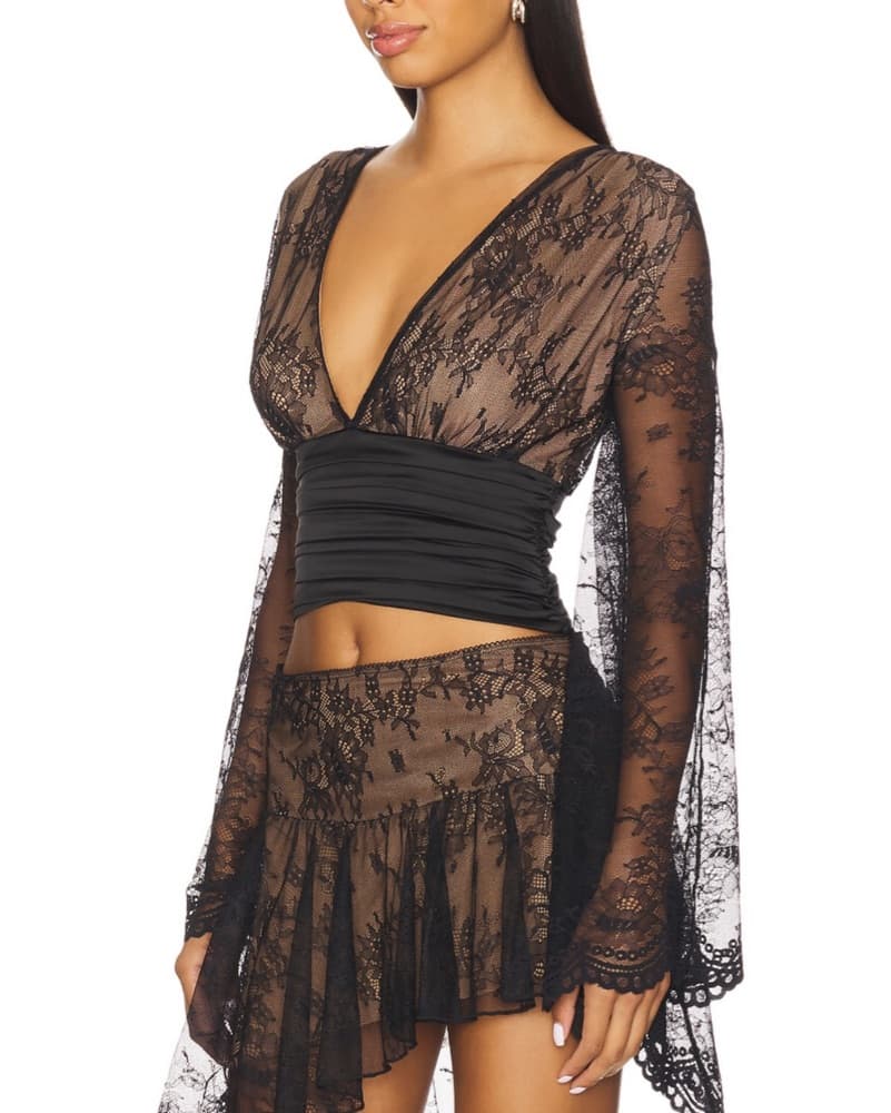 I AM GIA Black Lace Top - Image 3