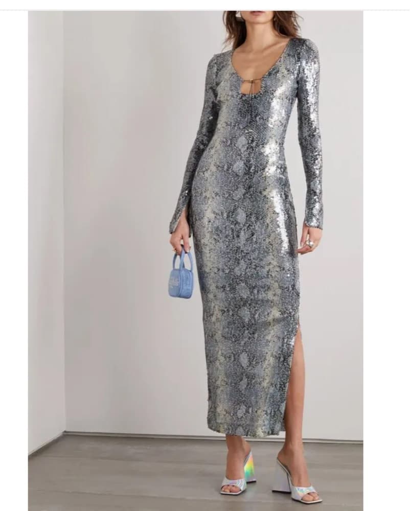Stunning Metallic Sequin Maxi Dress - Image 2