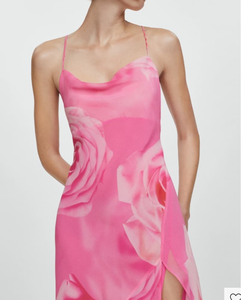 MANGO Floral Satin Slip Dress - Image 3