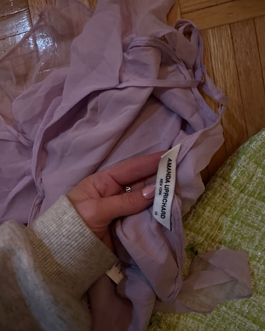 Amanda Uprichard Flowy Midi Dress Lilac - Image 4