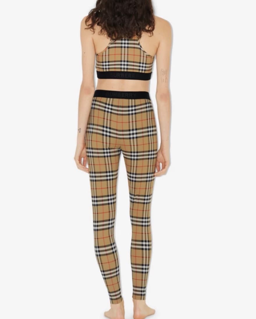 Tan Burberry Check Pants  - Image 3