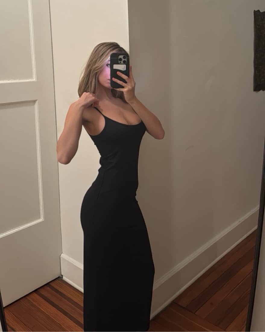 French Vintage Black Slip Dress - Image 2