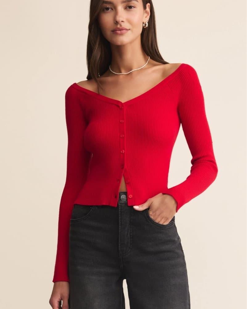 Red Long Sleeve Top - Image 1