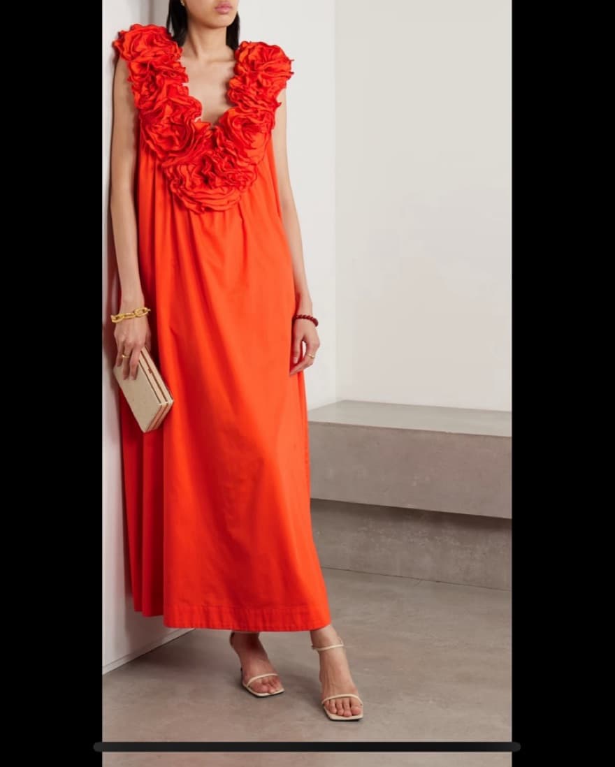 Mara Hoffman Ruffled Orange Dress - Image 1
