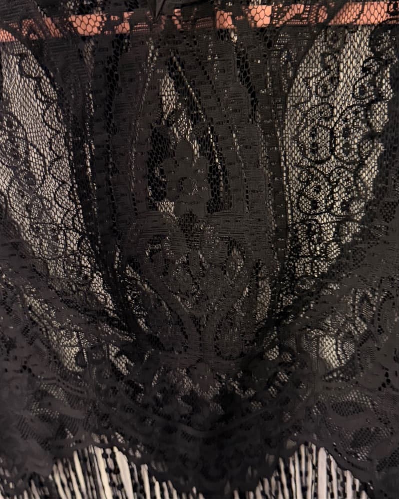 Zara Fringe Lace Top Black - Image 3