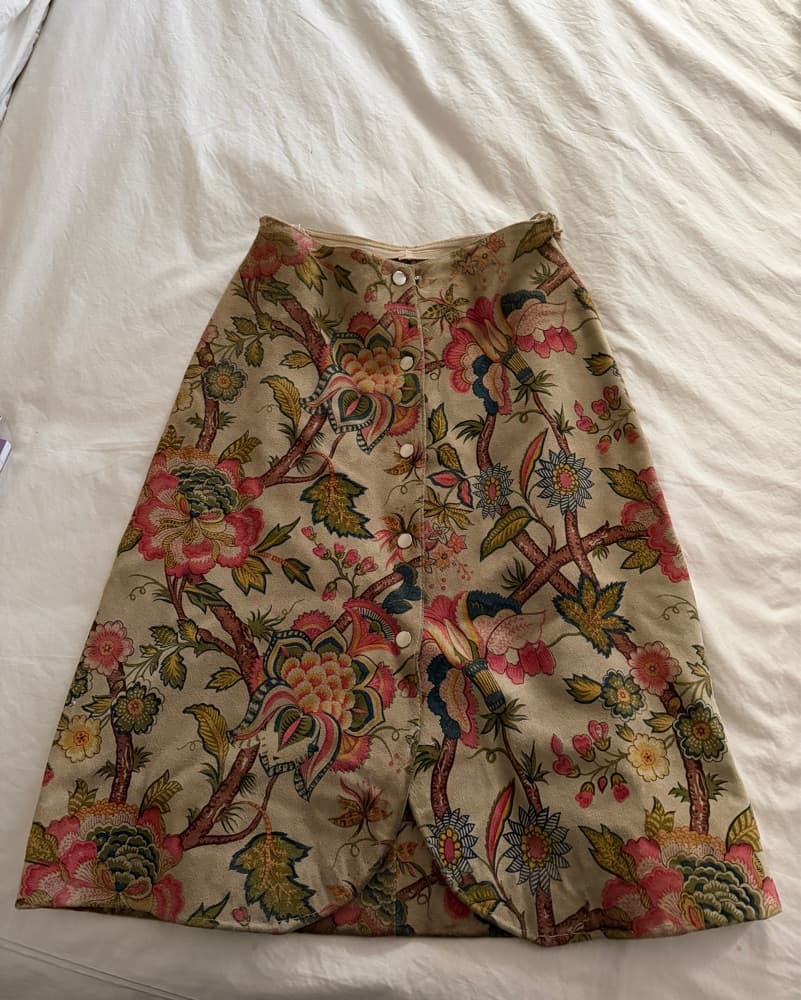 Vintage Painted Suede Skirt - Image 2