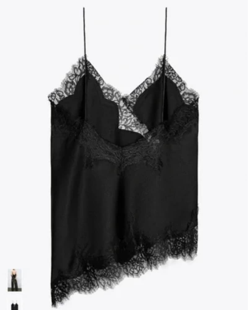 Viral Zara Black Lace Top Silk Satin - Image 3