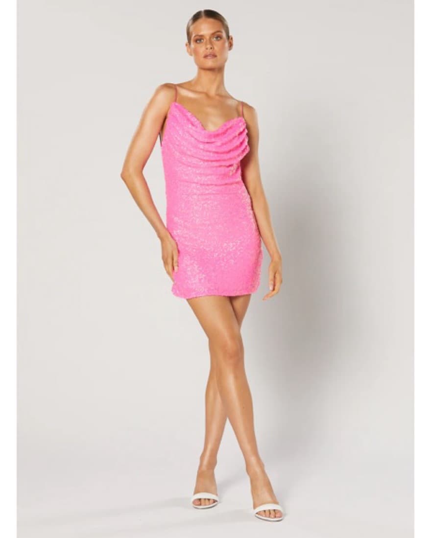 Winona Hot Pink Sequin Dress - Image 5
