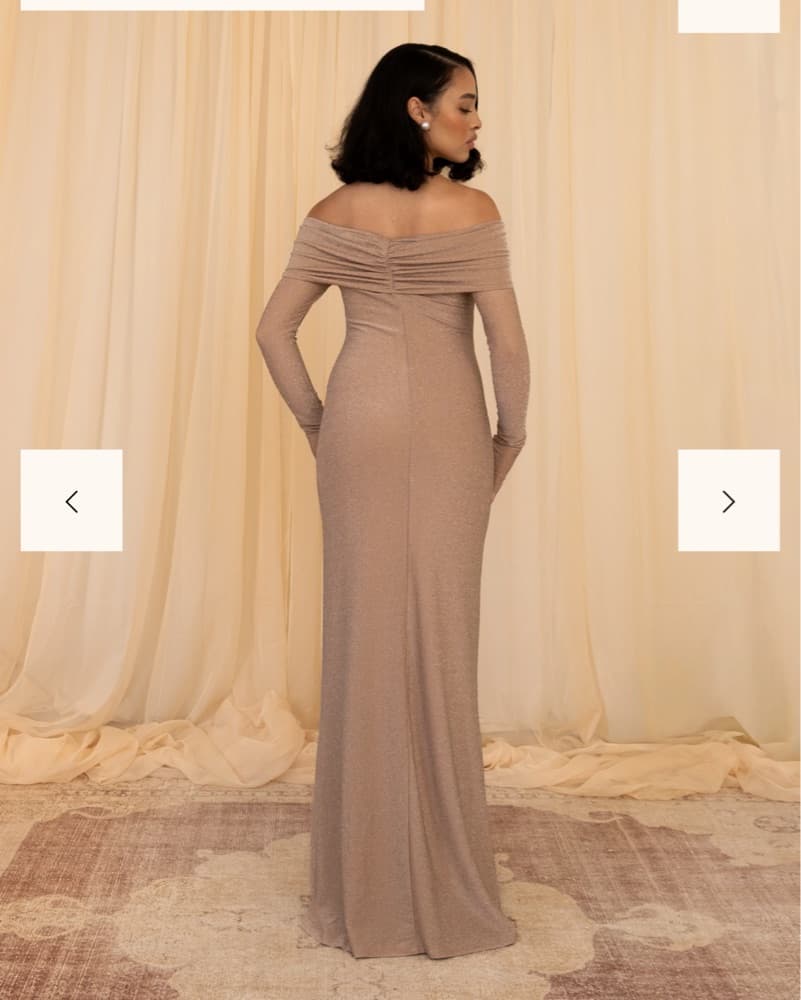 Gold Sparkly Maxi Dress - Image 3