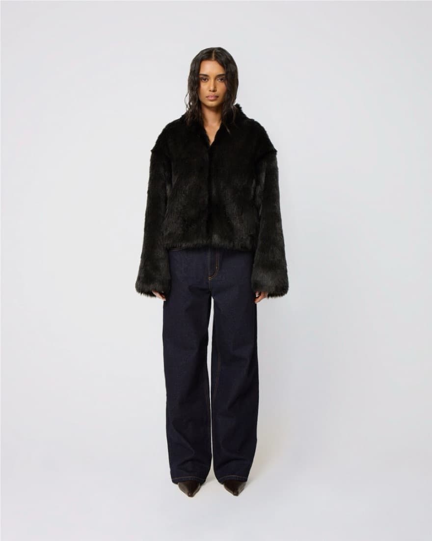 Khy Black Faux Fur Jacket - Image 3
