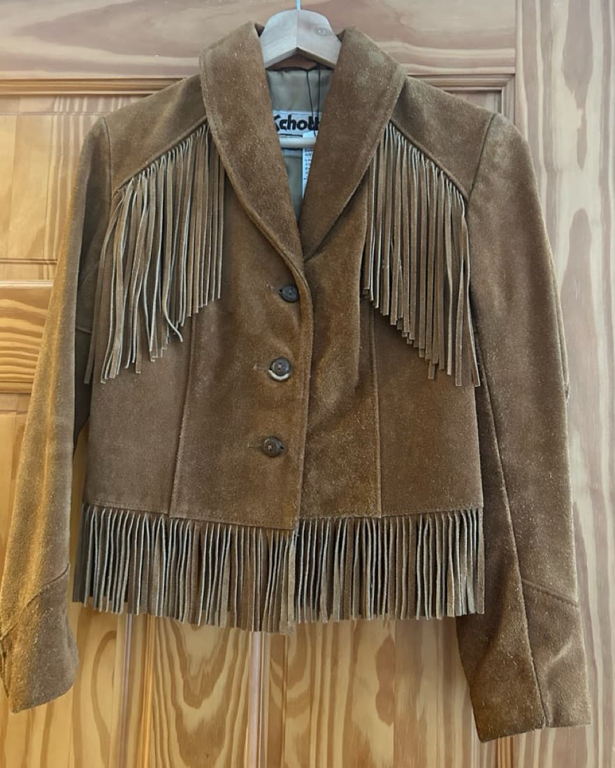Schott NYC Western Fringe Suede Jacket - Image 1