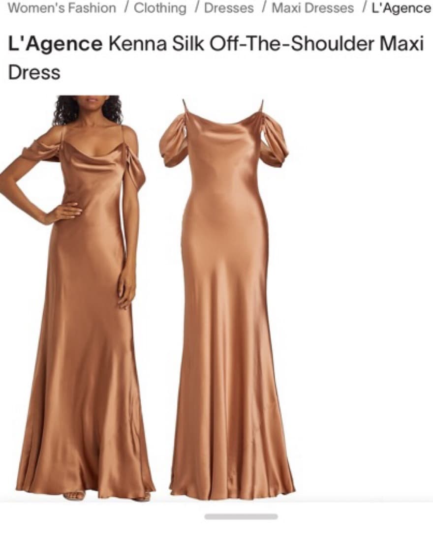 L'Agence Kenna Silk Off-The-Shoulder Maxi Dress - Image 2