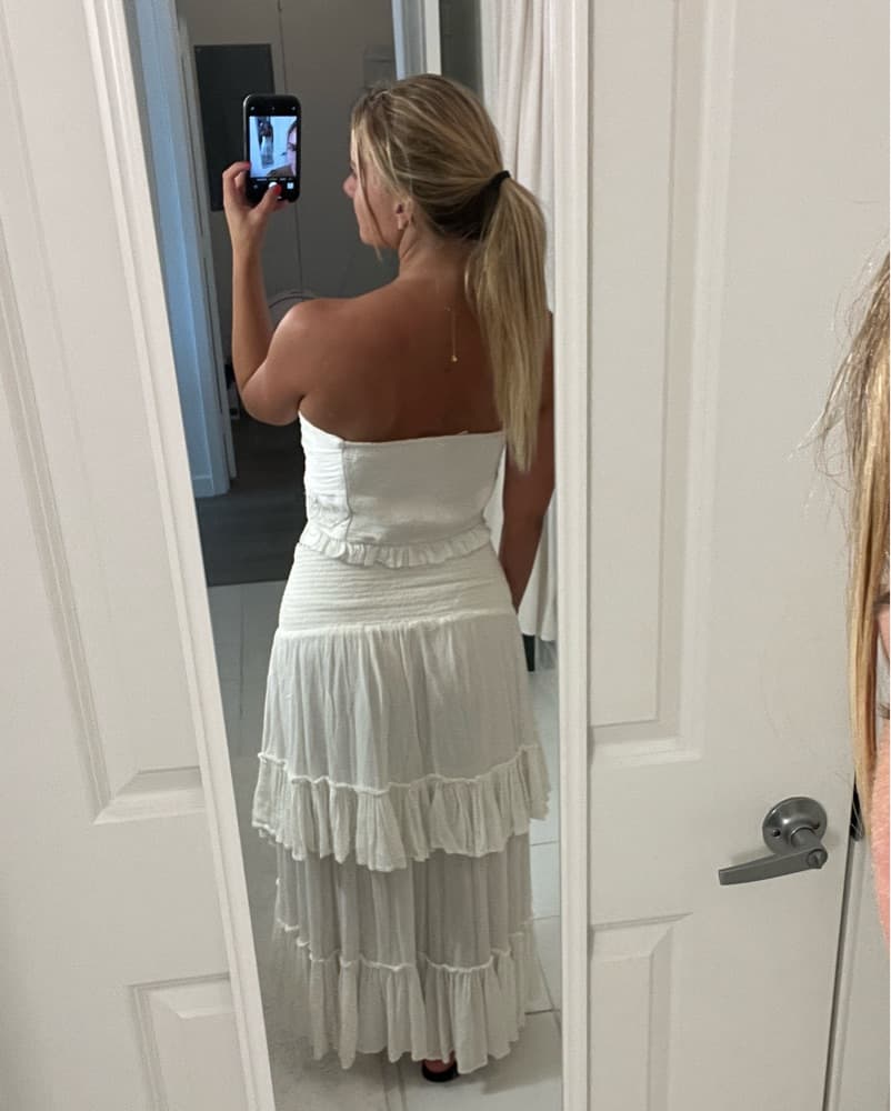 Free People White Tiered Ruffle Set - Image 2
