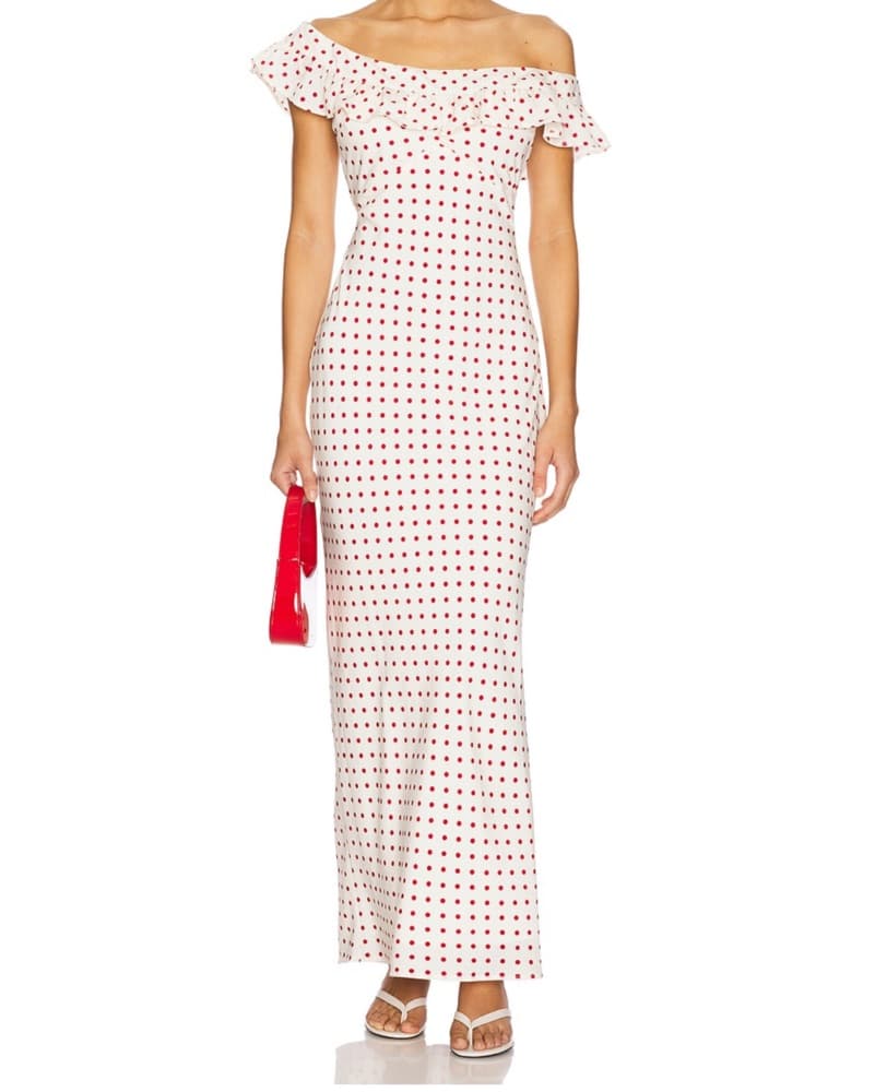 Elegant Polka Dot Maxi Dress - Image 1