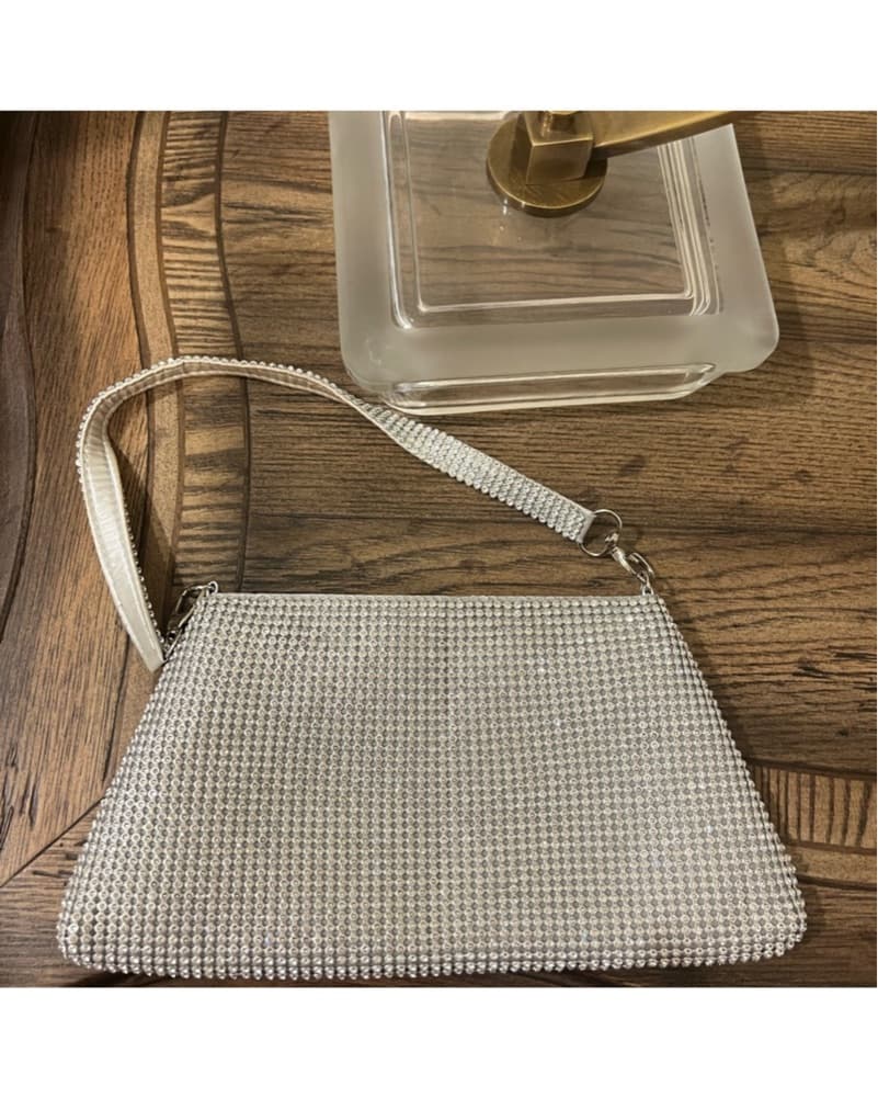Sparkling Silver Clutch Purse - Image 2