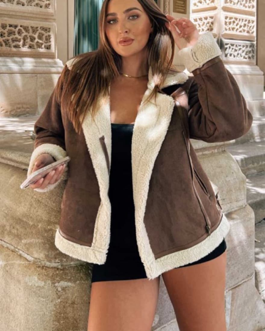 Brown Sherpa Jacket - Image 1