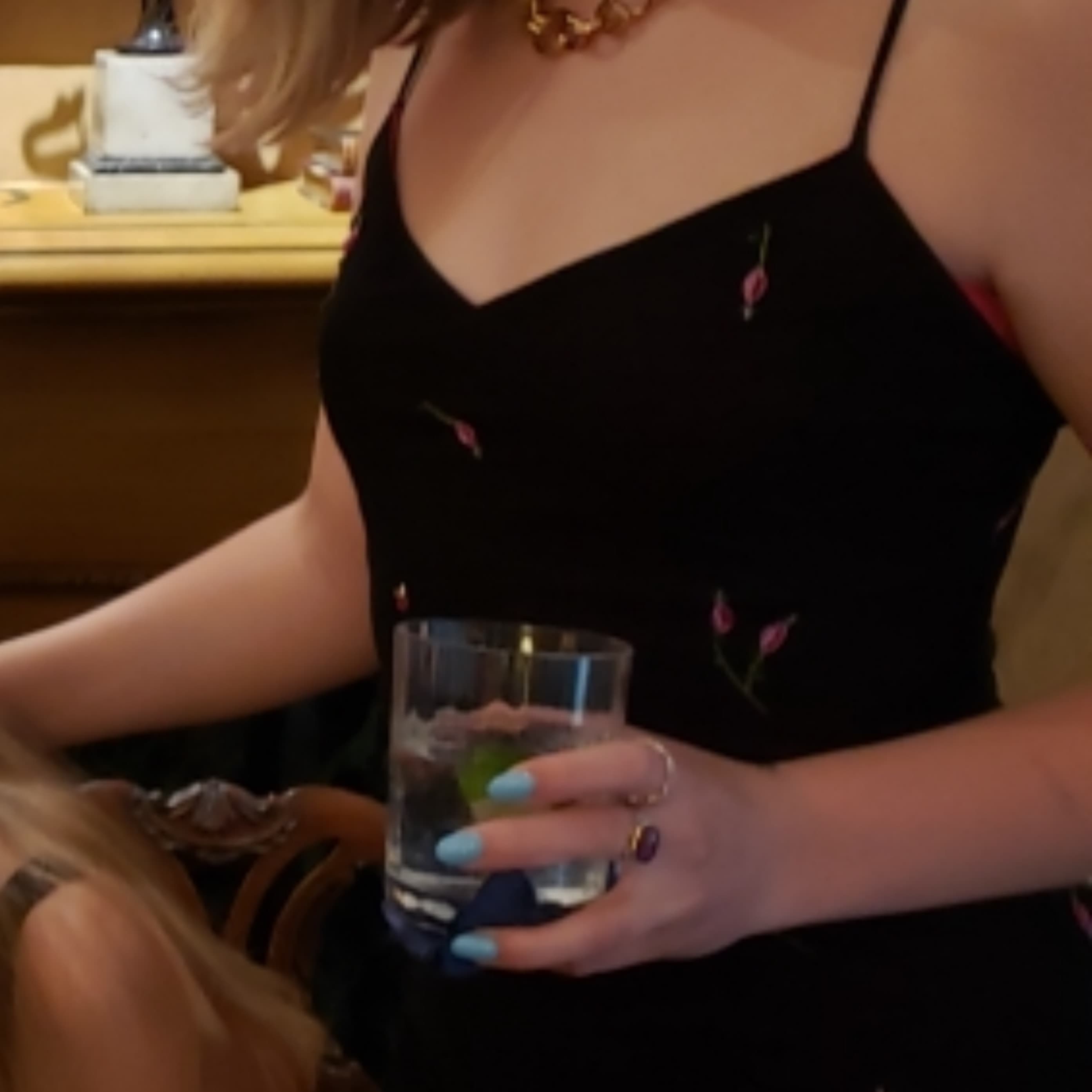 Black And Pink Embroidered Dress - Image 4