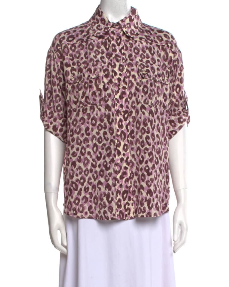 Zimmermann Leopard Silk Shirt M - Image 2