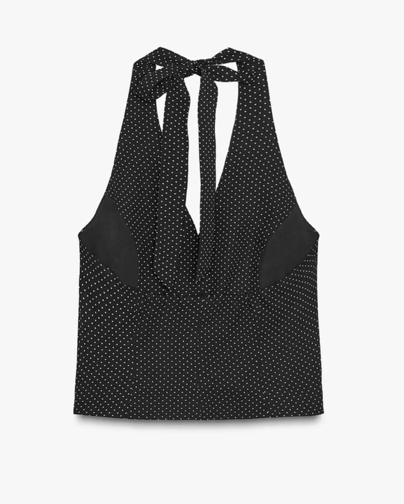 Chic Polka Dot Halter Vest - Image 5