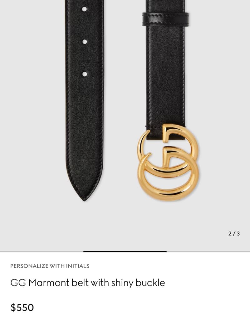 Gucci Black Shiny Buckle Belt - Image 2