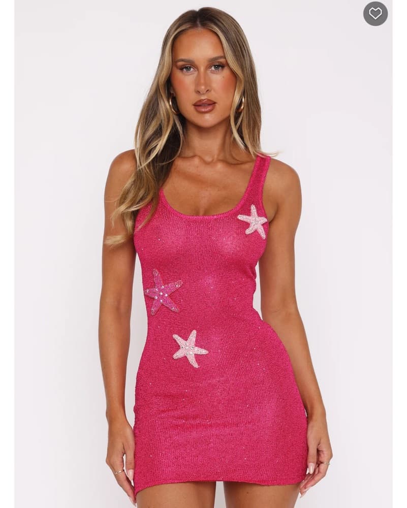 Gen Z Love Sequin Knit Mini Dress Pink - Image 1