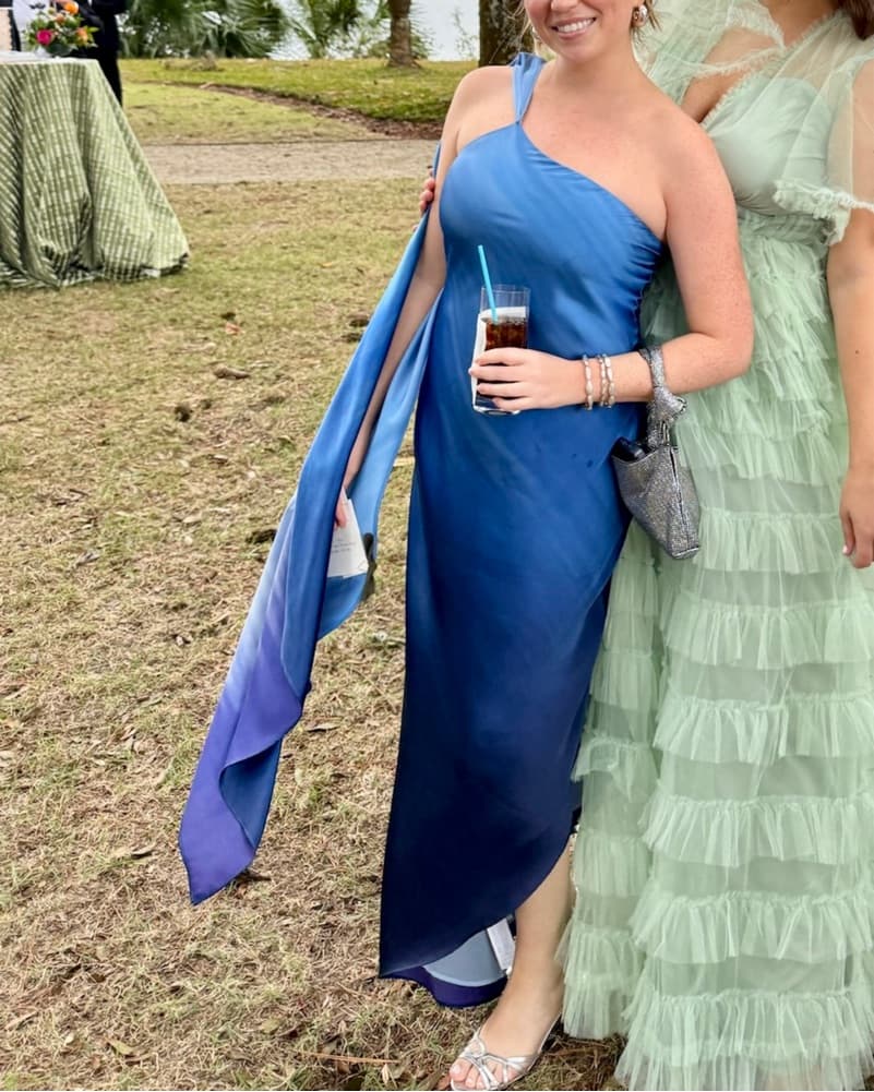 Mango Blue Asymmetrical Dress - Image 5