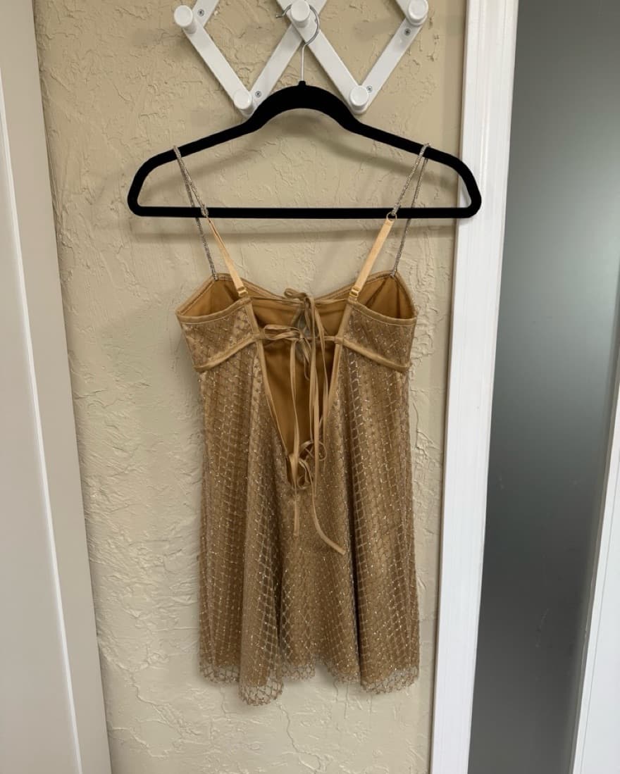For Love & Lemons Gold Glitter Dress  - Image 4