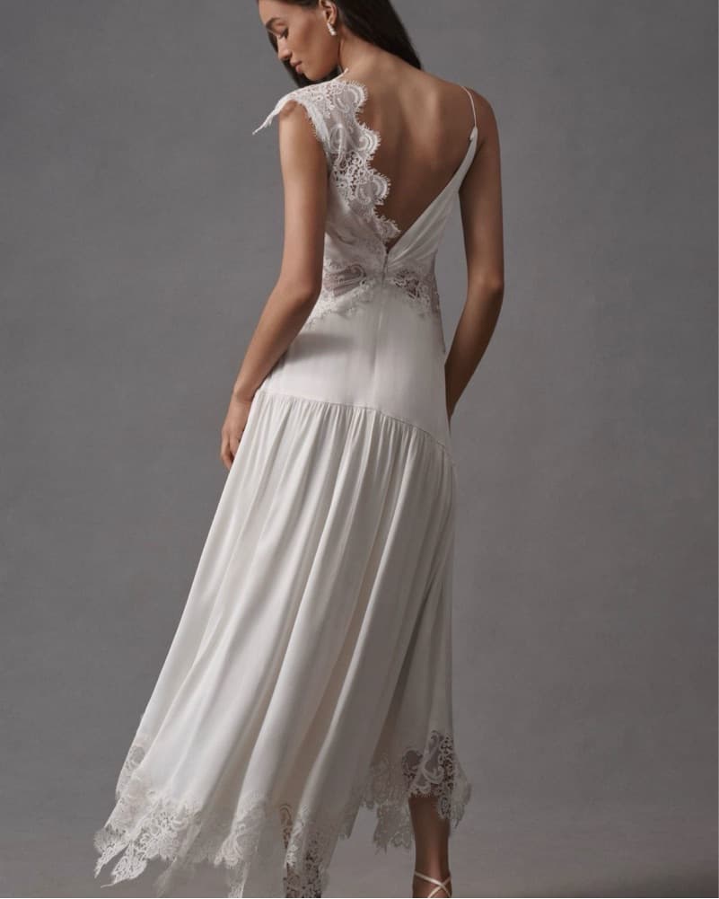 BHLDN Mixed Lace Drop-Waist Midi Dress - Image 2