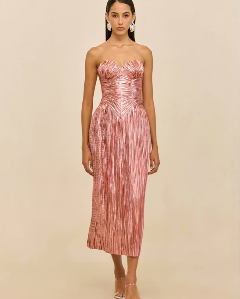 Cult Gaia Ashika Gown Petal Metallic  - Image 1