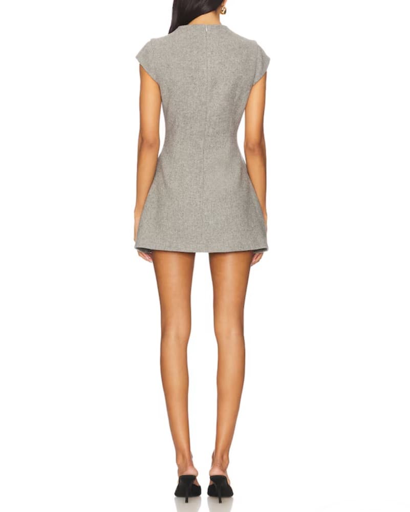 Structured Mini Dress In Grey  - Image 3