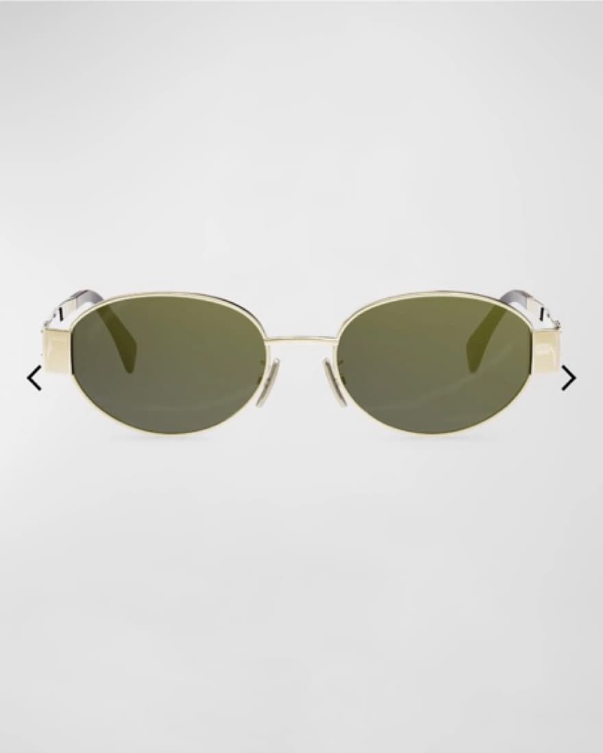 Celine Triomphe Oval Metal Sunglasses - Image 3