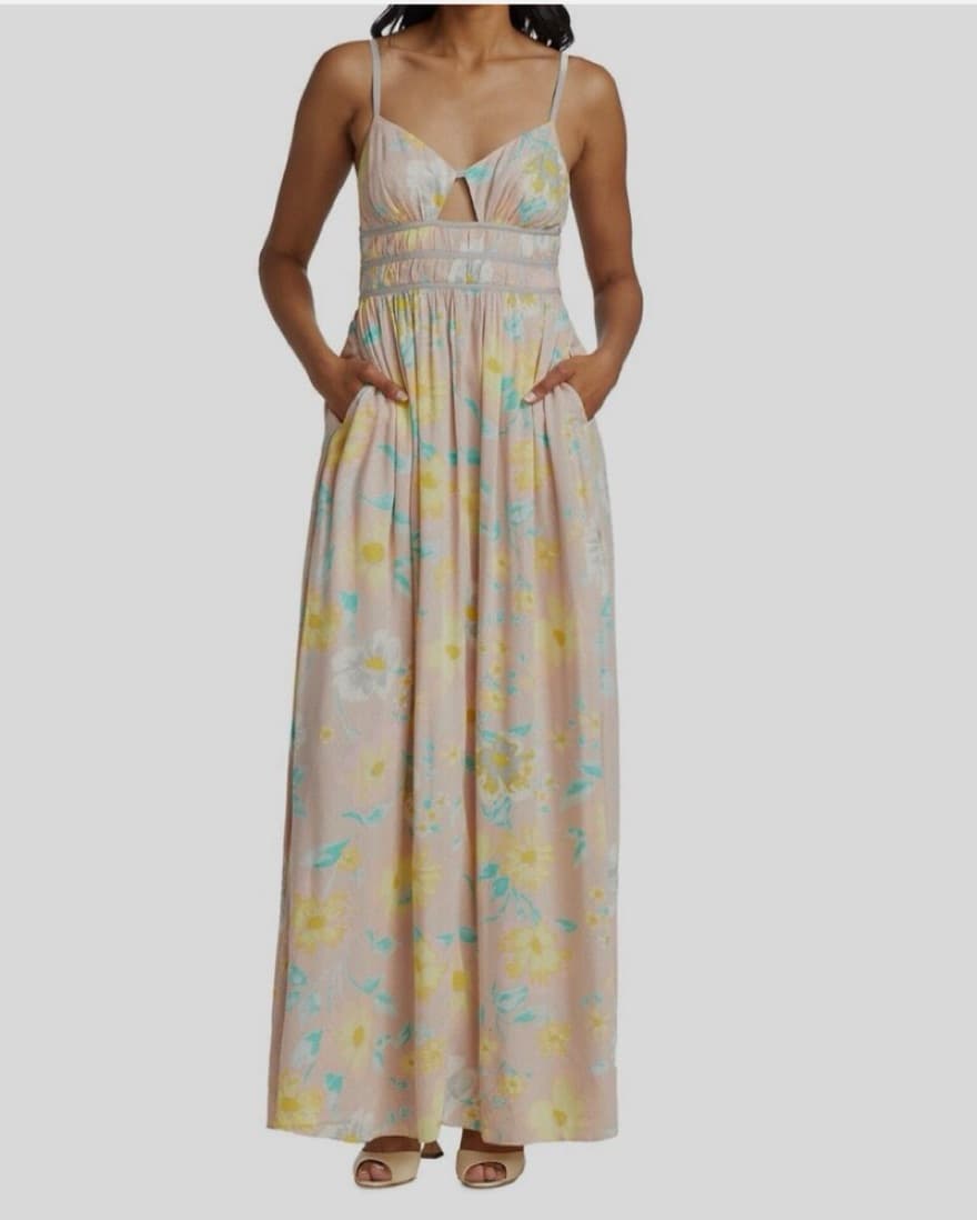 Free People Pink Floral Cut-out Maxi  - Image 1