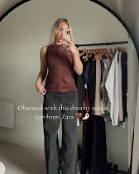 Zara Brown Suede Top - Image 2