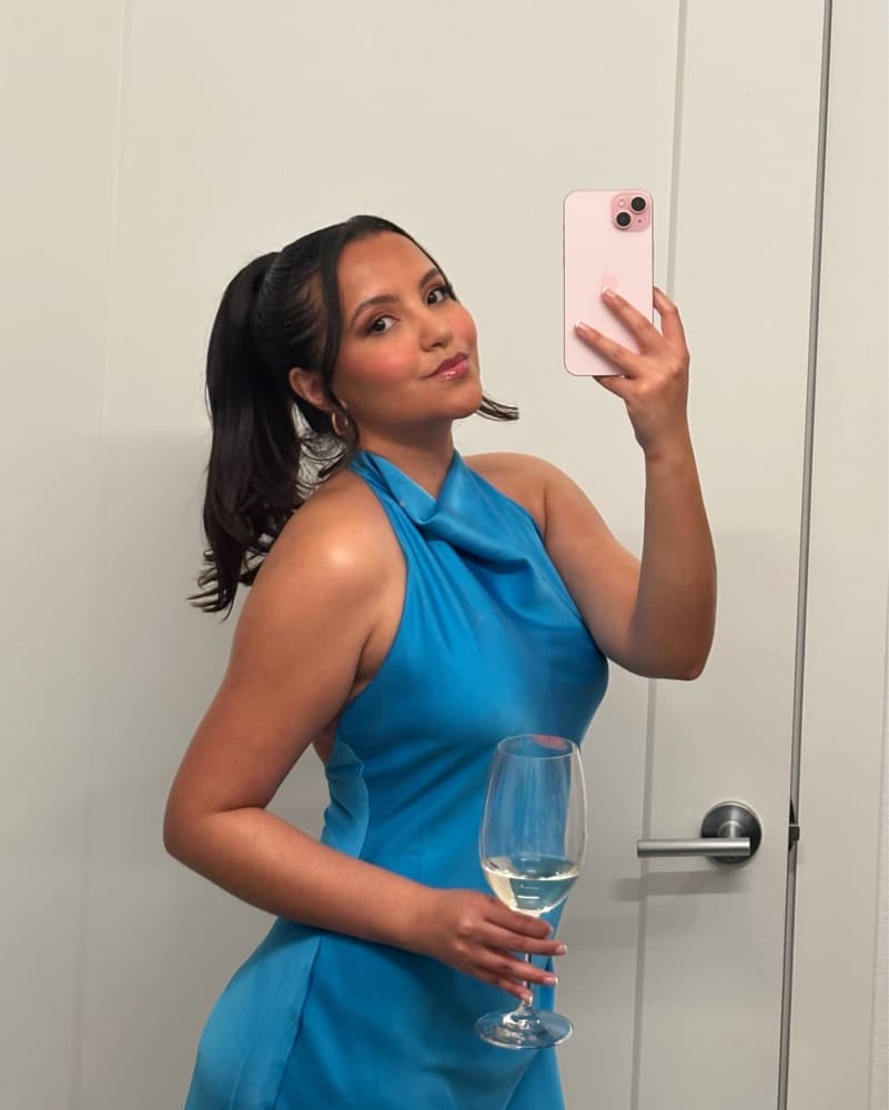 Aritzia Blue Audience Halter Dress - Image 2