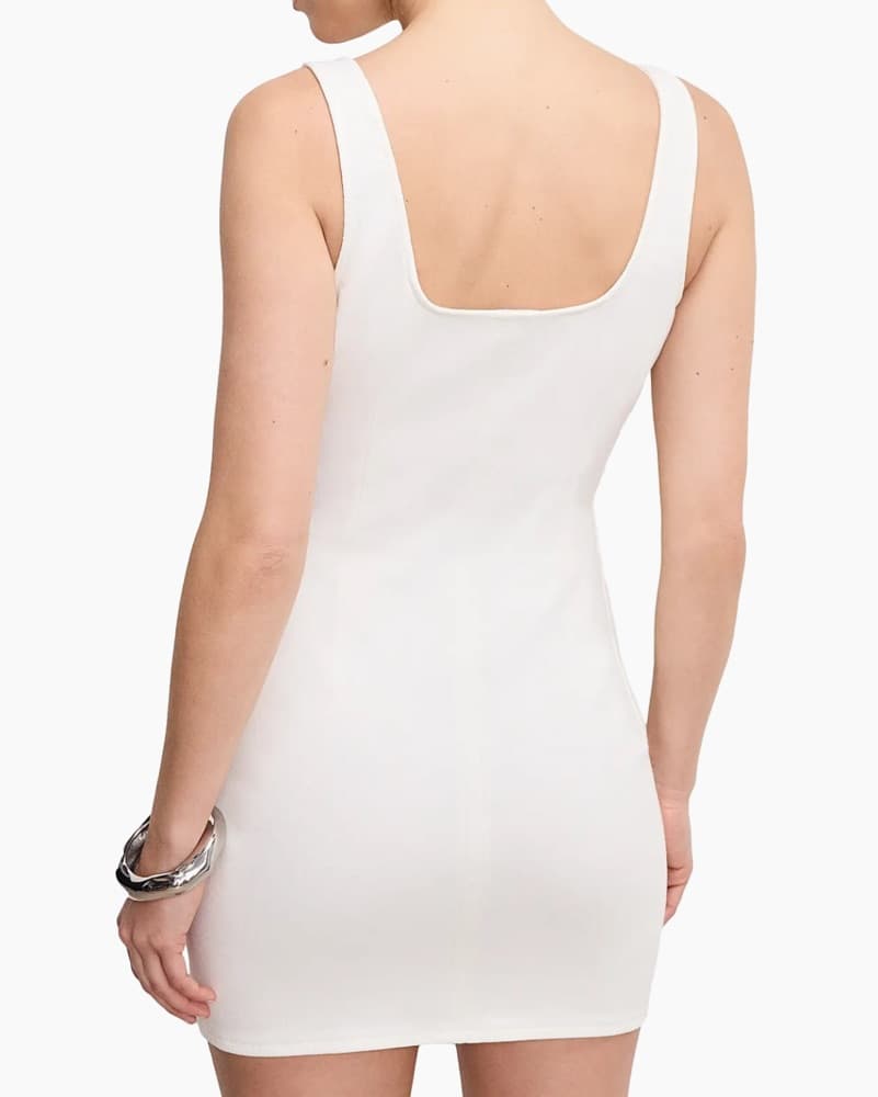 Good American White Denim Mini Dress - Image 3