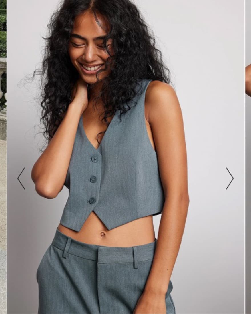 Mimi A.R x NA-KD Cropped Fitted Vest - Image 3