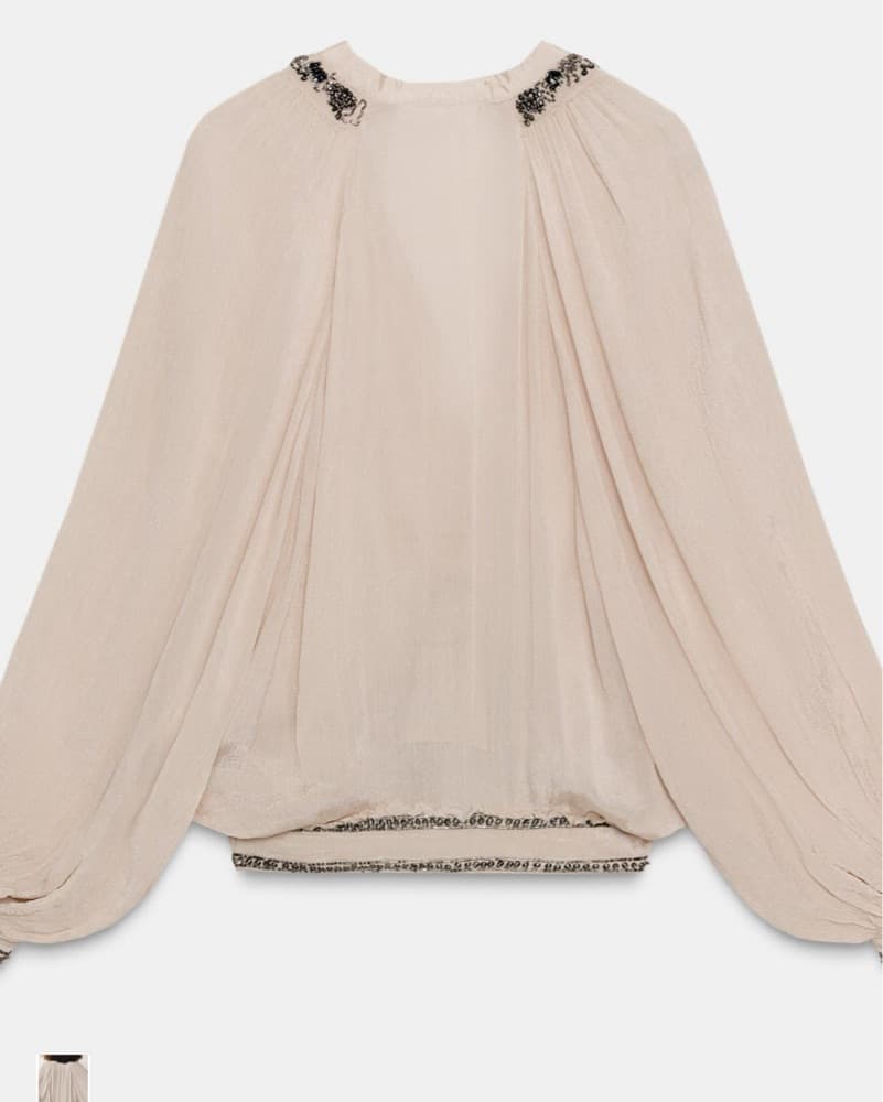 Zara Sash Beaded Blouse  - Image 3