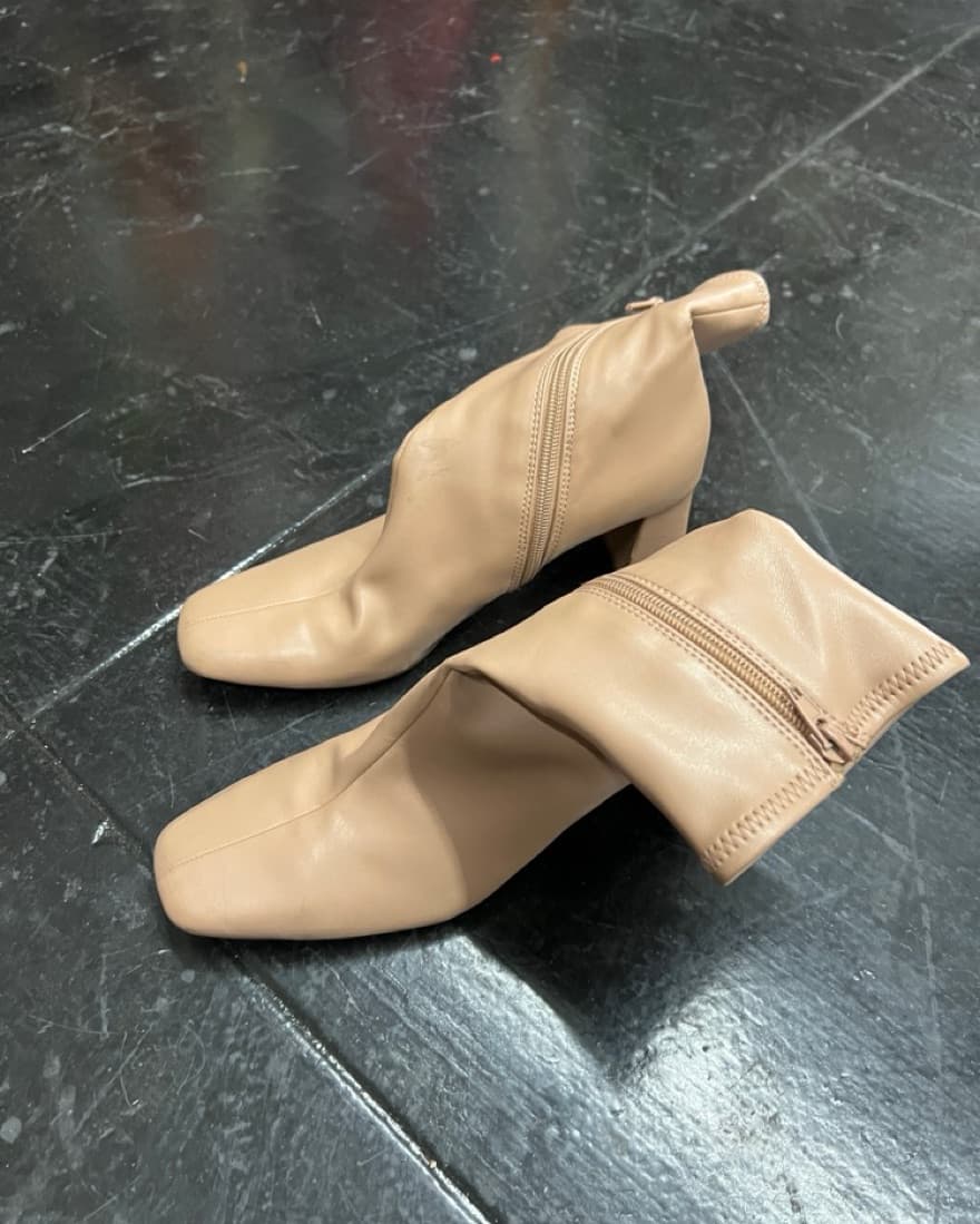 Tan Synthetic Boots - Image 2