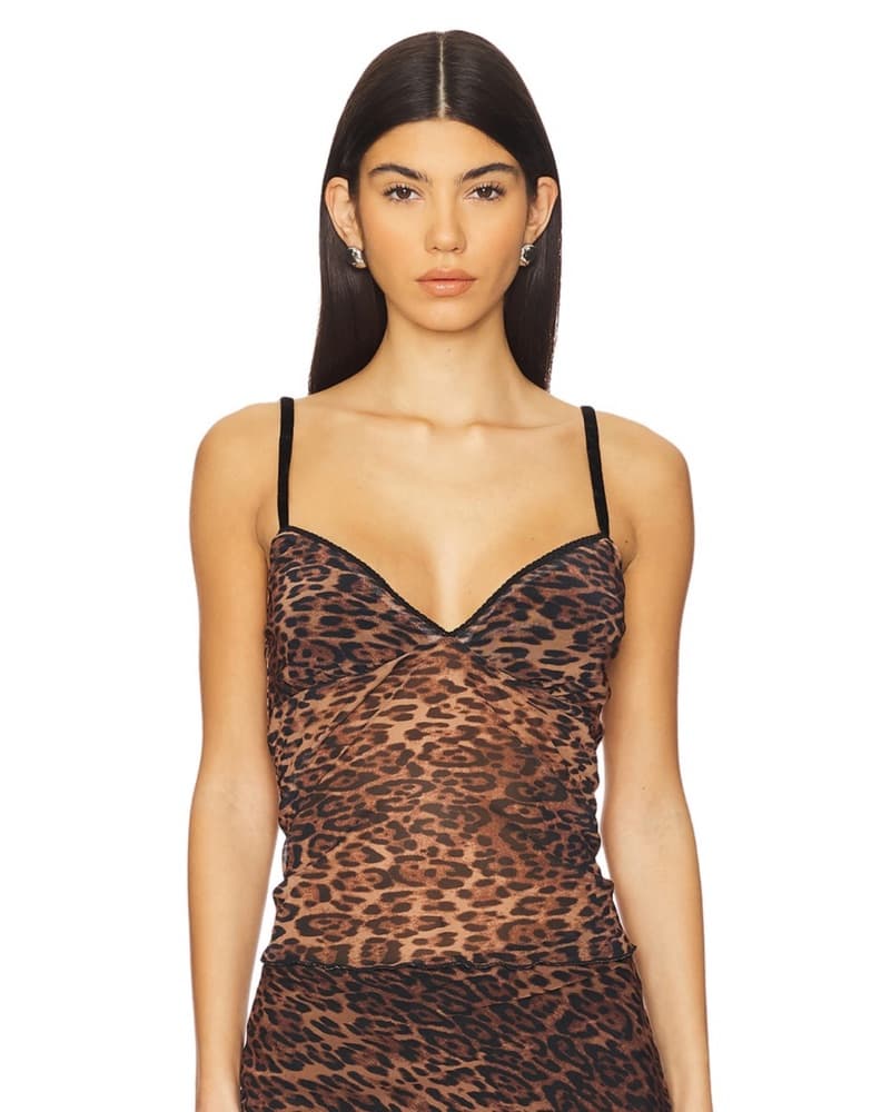 Bella Venice Gigi Mesh Top in Cheetah - Image 1