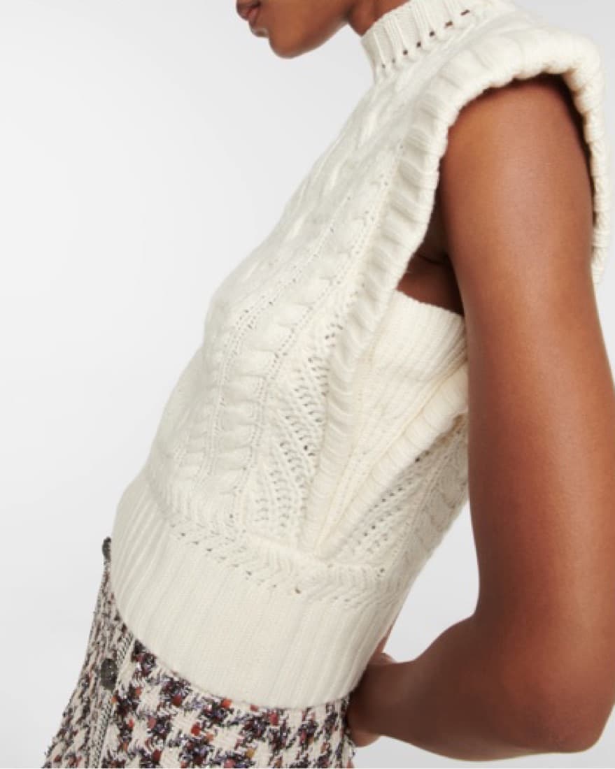 VERONICA BEARD Cable-Knit Wool Vest - Image 5