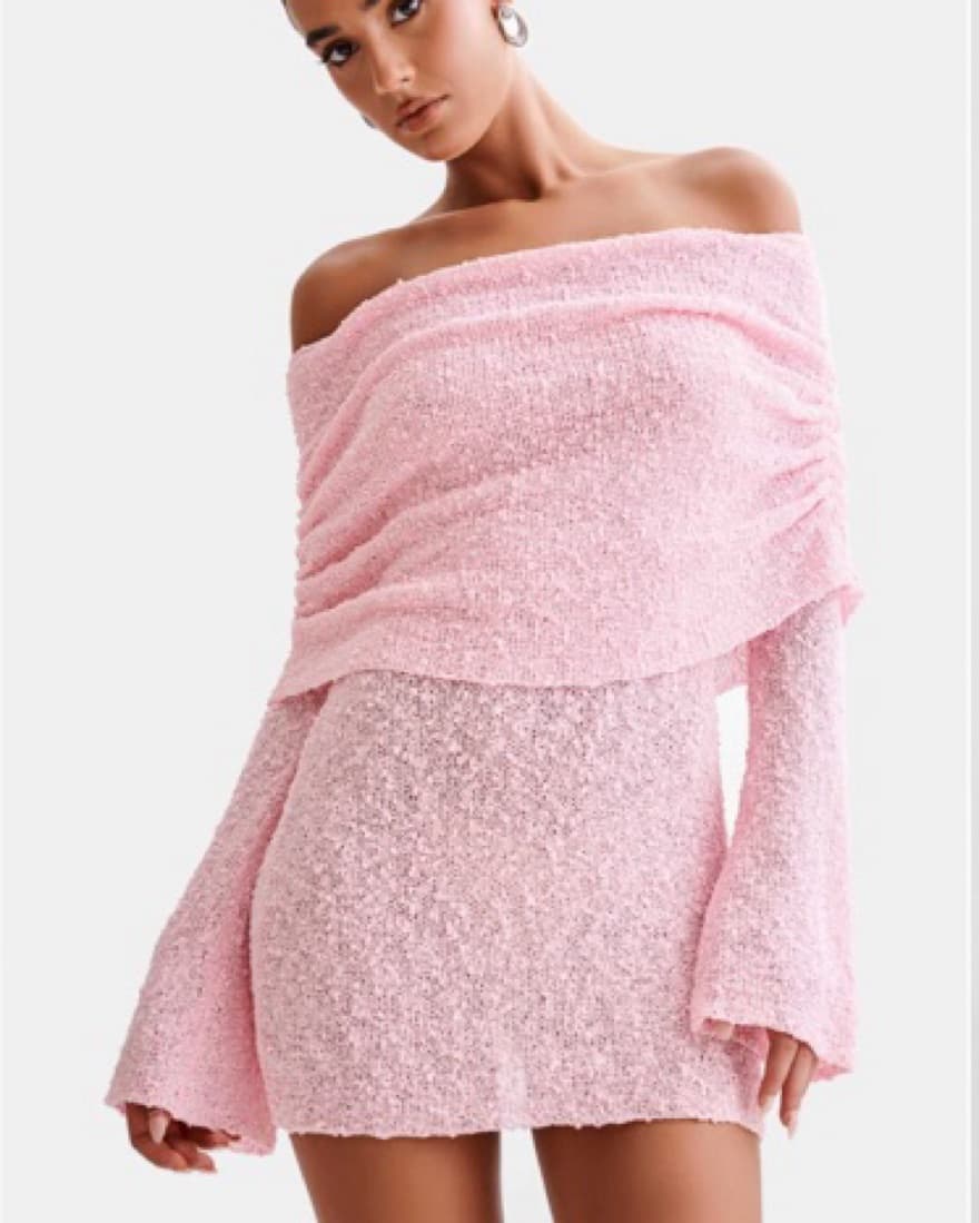 Meshki Pink Off Shoulder Dress - Image 1