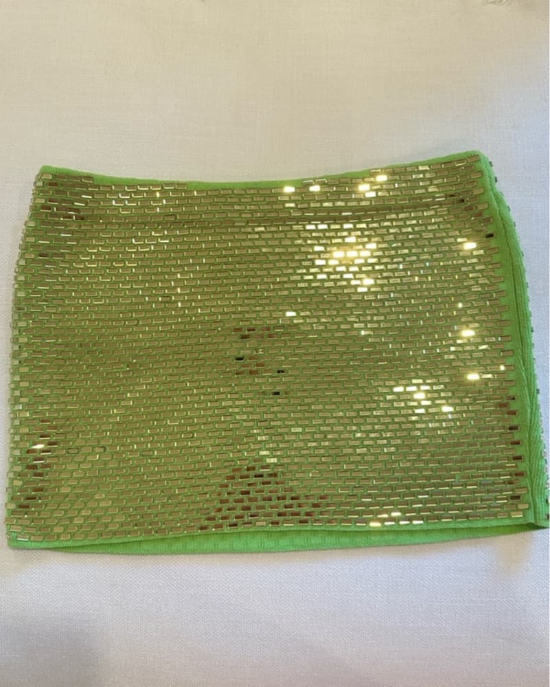 Retrofete Koko Skirt Green Sparkle - Image 2