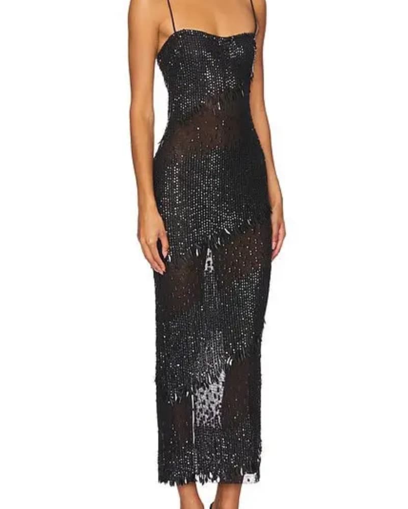 Retrofete Black Carmine Sequin Dress S - Image 2