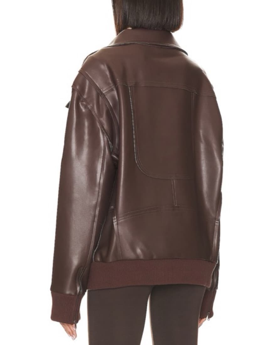 Norma Kamali Brown Leather Jacket  - Image 3