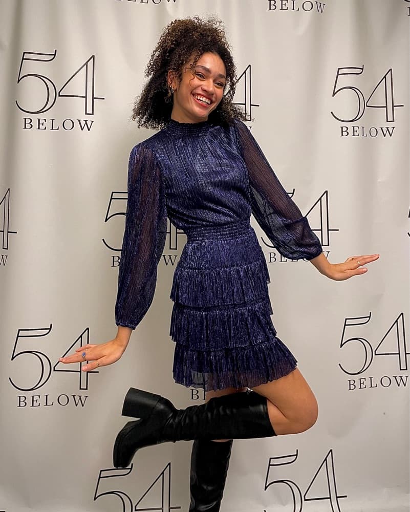 Sparkly Long Sleeved Mini Dress - Image 1