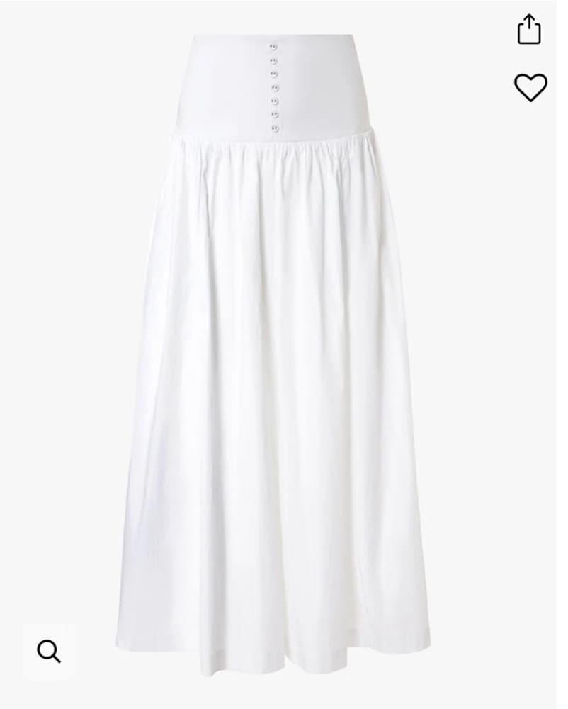 Drop Waist White Maxi Skirt - Image 3